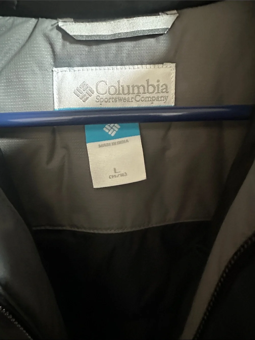 Columbia Kids Black & Light Gray Puffer Jacket with Hood, Brand New Boys Large!